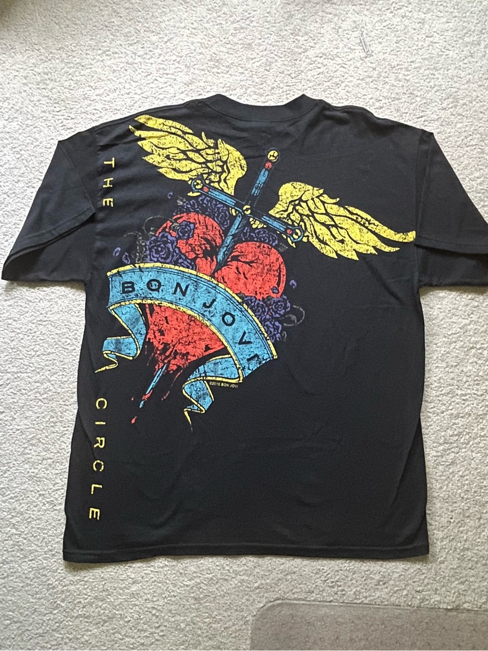 BON JOVI The Circle Graphic Tee - Black with Red & Yellow Design